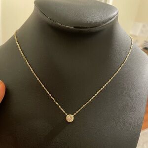 RA jewelers dainty Bezel Swarovski Crystal Rhinestone Solitaire Necklace